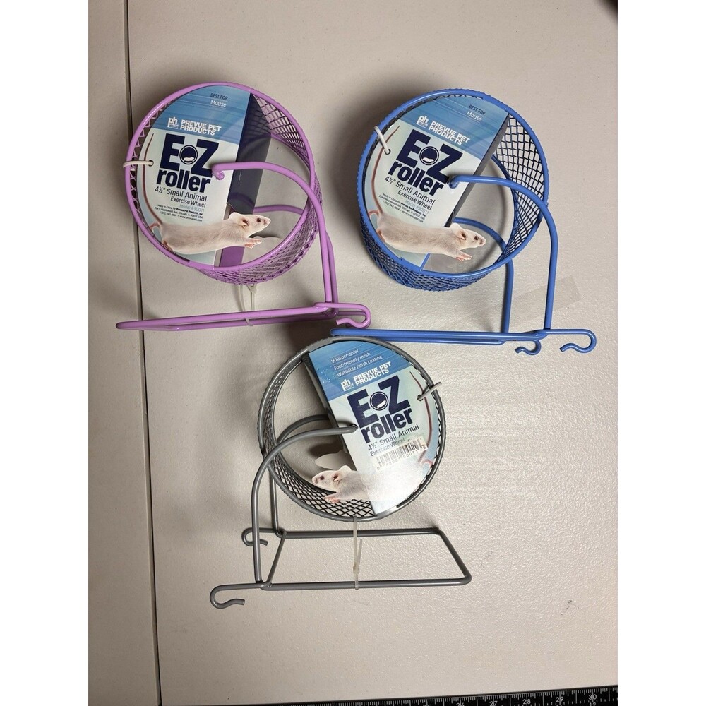 Prevue Pet Mouse E-Z Roller Exercise Wheel 4.5 Inches Multiple Colors - 3 Total